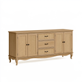 Credenza 180 x 45 x 90 cm in legno e rattan naturale - mobile contenitore classico