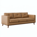 Divano 3 posti 220 x 90 x 85 cm in similpelle marrone stile moderno