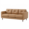 Divano 3 posti 210 x 90 x 88 cm in pelle beige - stile moderno