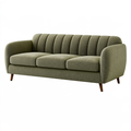 Divano 3 posti 210 x 90 x 85 cm in tessuto verde oliva - stile moderno