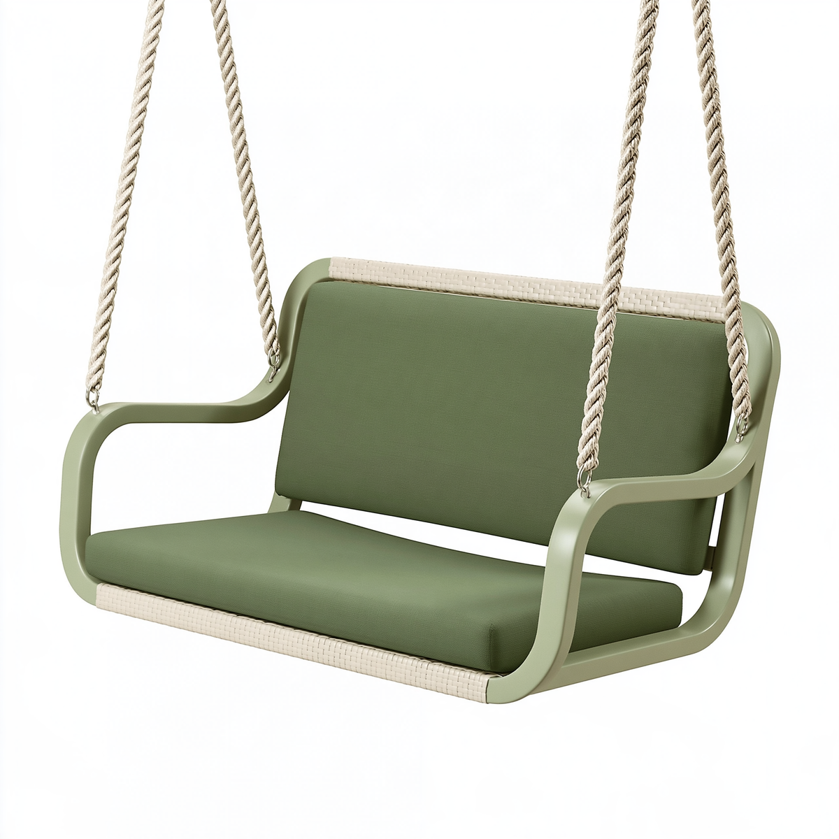 Poltrona sospesa 100 x 70 x 120 cm in metallo e tessuto verde per esterno