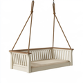 Dondolo sospeso 150 x 70 x 65 cm in legno beige con corde per esterno